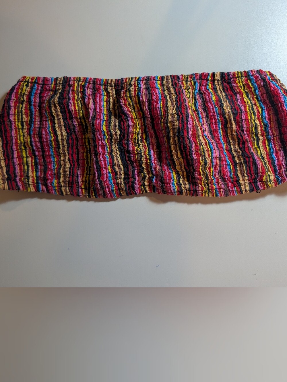 Wetseal Woman's L Multicolor Bandeau Smocked Tube Top - Pink, Red, Yellow,